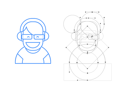 Vector Guy character icon illustration line