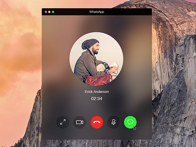 WhatsApp for OS X Yosemite - Video Call apple interaction interface ios application redesign ui user experience ux web whatsapp