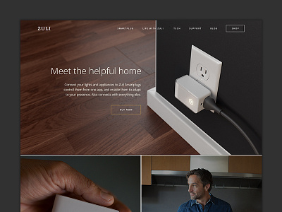 Zuli - Website connected home hero homepage iot shopify smartplug website wordpress zendesk