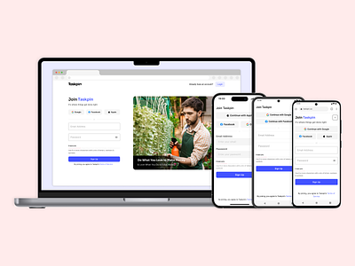 Taskpin Onboarding - Effortless Entry to the Platform android design ios mobile onboarding ui web