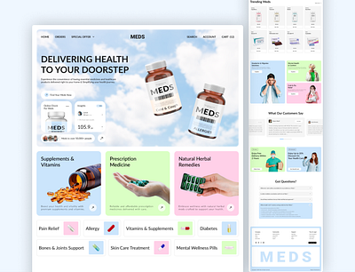 MEDS - Website Design adobe xd branding custom web design design figma graphic design logo medicine medicine website medicine website design mobile design mobile view design ui ui design uiux ux design web design web development website website design