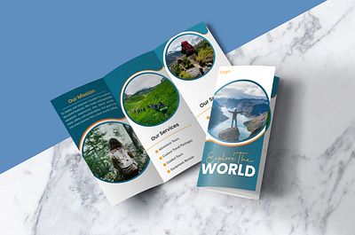 Travel Agency Trifold Brochure Design advanture advertisement agency brochure design design explore hiking marketing mountain tour travel travel industry world