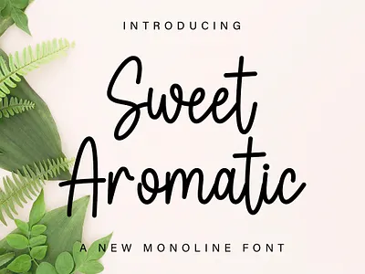 Sweet Aromatic crafting font cute font design handwritten monoline new font script script font