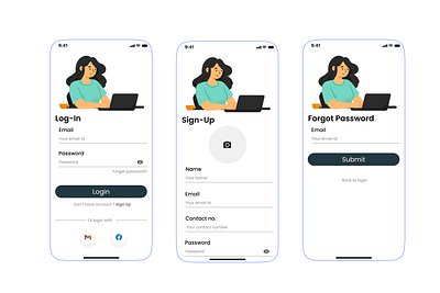 Sign Up/Log In Screen for Mobile App login mobile app signup ui