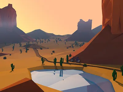 Arizona 3d arizona bike breathe cinema 4d cinema4d desert low poly lowpoly mtb trail