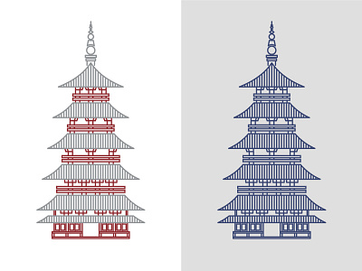 Fogong Temple Pagoda buddhist building china illustration temple