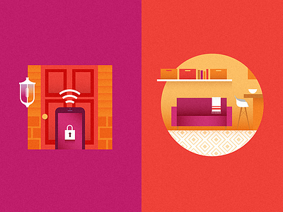 Home Illustrations debut flat graphic home illustration shapes