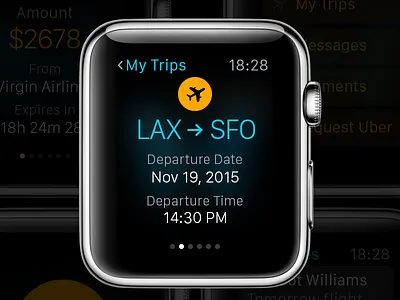 Flight iWatch app design flat iwatch ui user interface