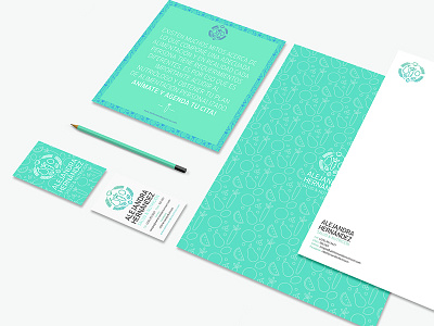 Alejandra Hernández Nutrición branding nutritionist stationary
