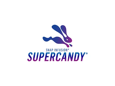 Supercandy animal candy energy icon infusion logo rabbit snak speed sport vitamin