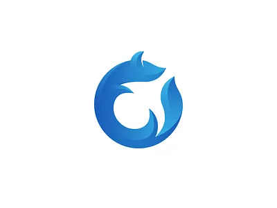 Fox Logo circle fox gradient icon logo vector