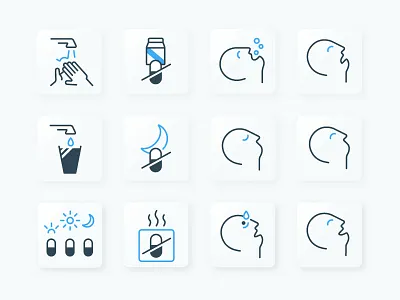Medical instruction icons health icon set icons instructions line medicine monoweight