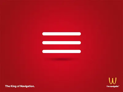 Mc Nav ad burger fake hamburger menu navigation
