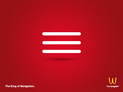 Mc Nav ad burger fake hamburger menu navigation