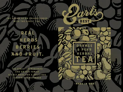 Earls Best Herbal Tea cafe chai coffee food orange packaging pear tea