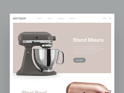 Artisan - Stand Mixers design grey mixer ui ux web