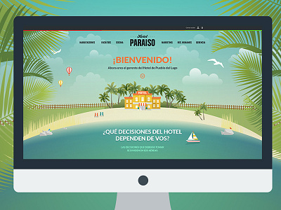 Aden Landing page aden beach flat game illustration jungle landing ui ux