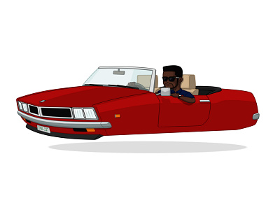 Flying Car (guy) drawing illustration