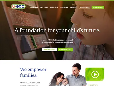 A foundation andculture branding childcare children clean daycare education family green hero identity kids modern preschool typography web web designer website whitespace
