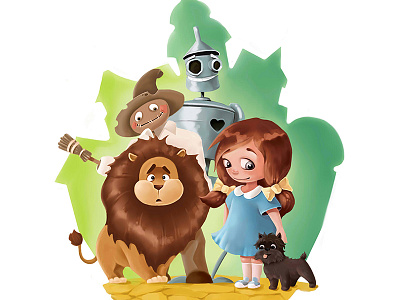 The Wizard of Oz book character children digital dog illustration pollyroark