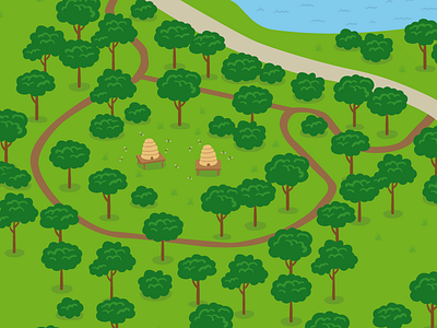 Interactive Park Map illustration interactive isometric map