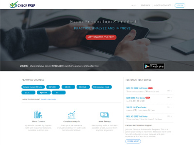 Check Prep home page web designin