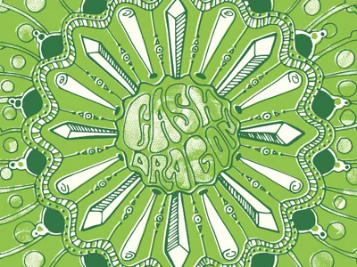 Battle of the Bands Poster bats ben franklin cash dragon green illustration money swords