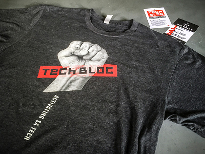 Tech Bloc tshirts and cards tee