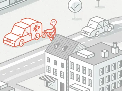 Corporate Illustration isometric line traffic transports urban vector