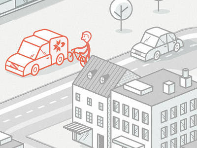 Corporate Illustration isometric line traffic transports urban vector