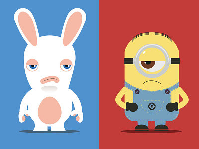 Rabbit Vs Minion adobe illustrator minion raving rabbids vector art