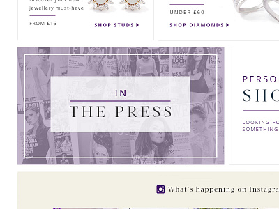 A variation on In The Press ui ux web design