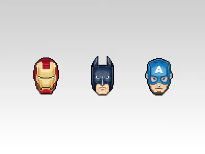 Pixel Avatars avatars batman captain america ironman pixel superhero