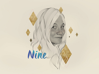 Nine Diamond 2 card diamond game graphic design illustration portrait