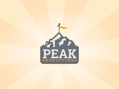 Peak Productions branding crow flag flat illustration logo mountain peak productions vector