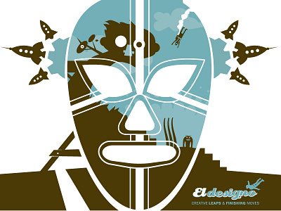 Lucha Collage el designo luchador vector art