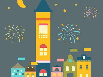 Tuts+ Town Conclusion city css fireworks html svg town tutorial web design