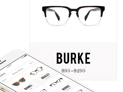 Affiliate Glasses app ios iphone mockup ui