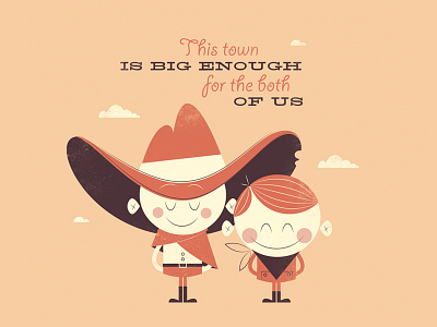 This Town is Big Enough for the Both of Us baby character character design cowboy illustration western