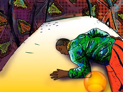 Sleeping astronaut african astronaut sleeping tent