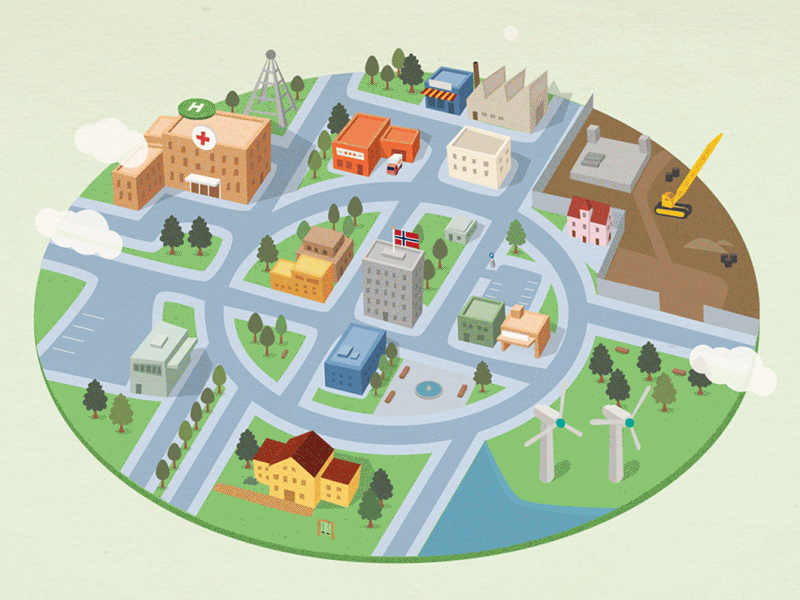 City animation city isometric