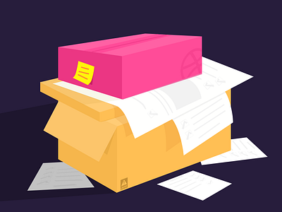 Box box dribble paper yellow