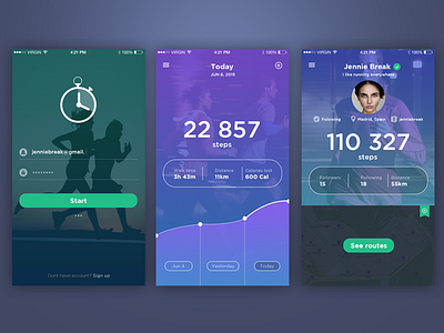 Fitness tracker app app design fitness health ios login minimal product sport tracker ui ux