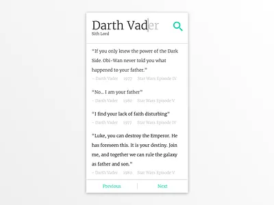 Quote archive clean flat interface quote ui widget