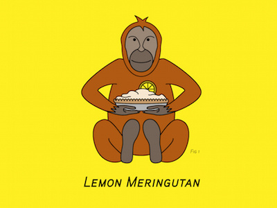 Lemon Meringutan desert lemon merengue monkey orangutan pie