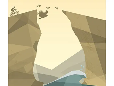 Great Divide (Adventure Cycling Tour Poster) adventure adventurecycling bear bike cycling gestalt greatdivide illustration vector vectorillustration