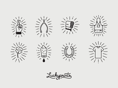 Luckyprints Symbols icons illustration lucky monoline objects symbols
