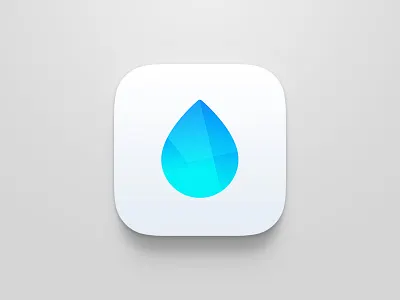 Hydrated App Icon blue drop glass icon ios meter water
