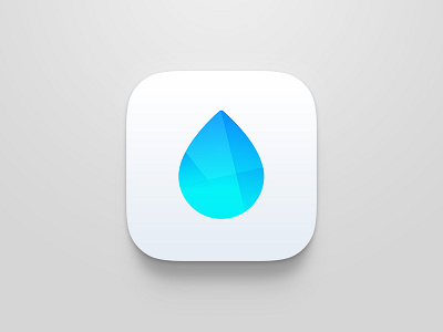 Hydrated App Icon blue drop glass icon ios meter water