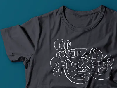 "Lazy Huckers" TShirt calligraphy discgolf frisbee handlettering jersey portland print screenprinting sports team tshirt typography